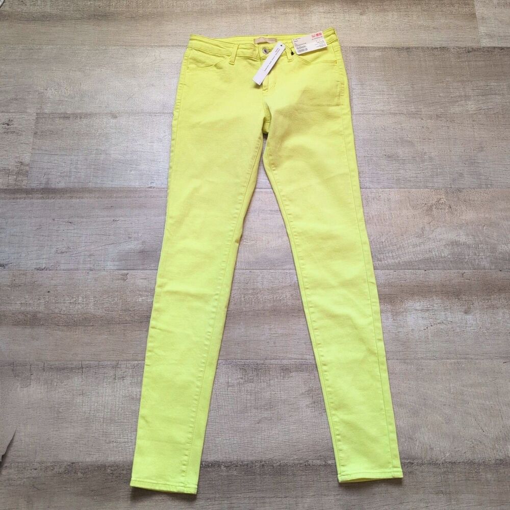NWT Uniqlo Ultra Strech Jeans Light Green Lime Women's Size W26